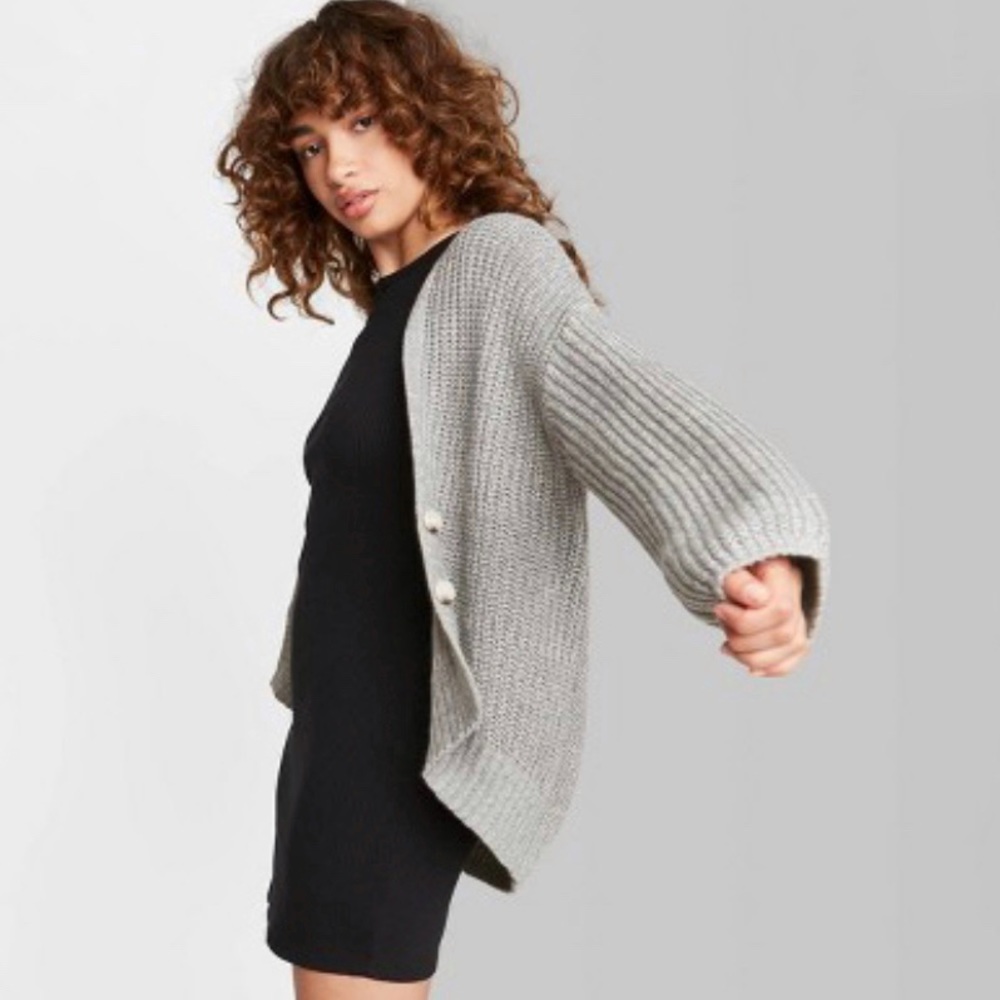 Wild Fable Grey Oversized Knit Sweater Size Large